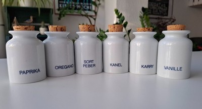 6 Gewürzdosen Porzellan Eva Trio Dänemark Ole Palsby Design Denmark hygge