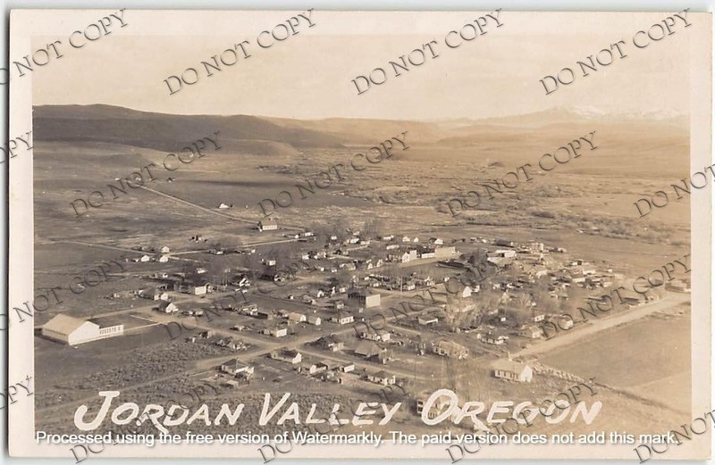 Vintage RPPC JORDAN VALLEY, OREGON Malheur County 1950s Photo Postcard