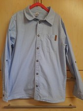 Jungen Hemd Kommunion Festlich Hochzeit Gr. 146/152 Hellblau Gestreift