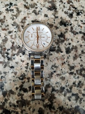 Michael Kors MK6558 Sofie Women's Chronograph Watch 39mm Two-Tone Needs Battery