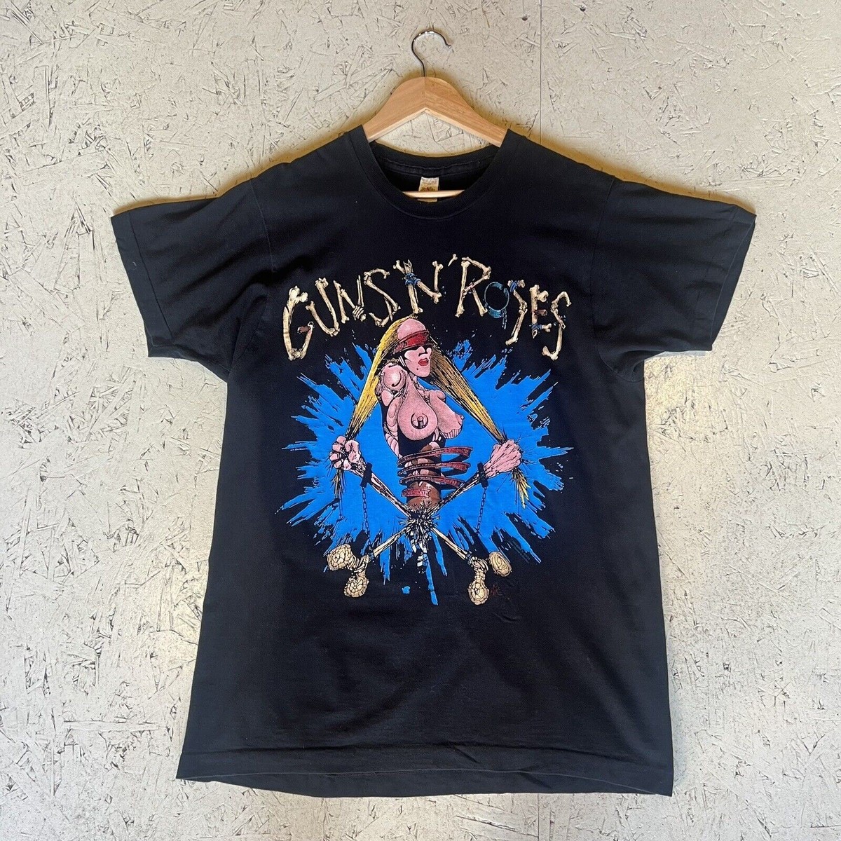 Vintage guns n roses T Shirt Pretty Tied Up European Tour 1992 Rare Black |  eBay UK