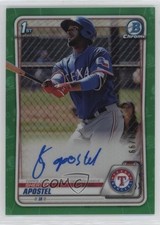 2020 Bowman Chrome Prospects Green Refractor 37/99 Sherten Apostel Auto 2f9