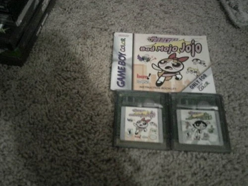 GameBoy Color Power Puff Girls Bad Mojo Jojo Cart & Manual &Paint the Townsville