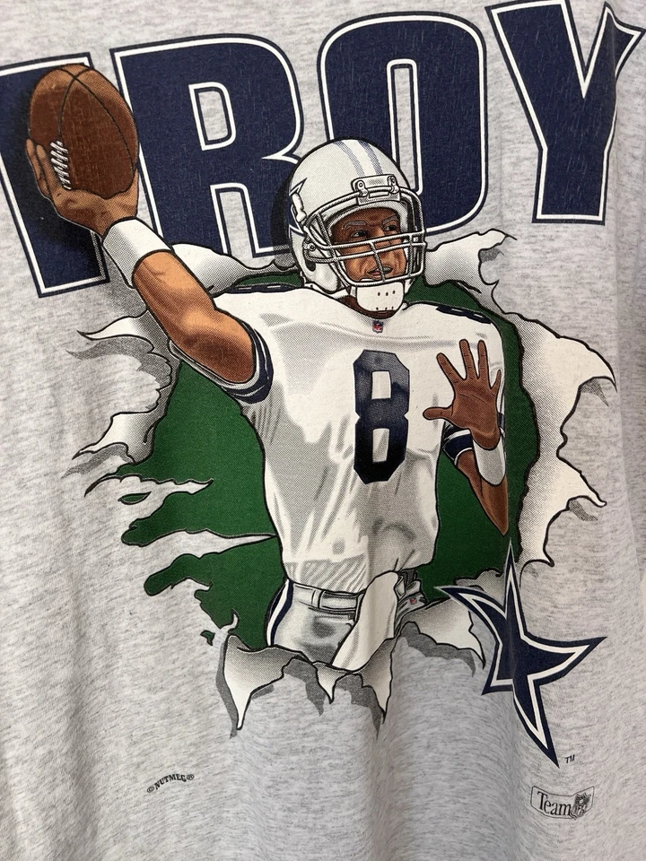 NFL Troy Aikman Camiseta Grande QB Dallas Cowboys Nuez moscada Super Bowl Fútbol De Colección XL Foto 2 de 4