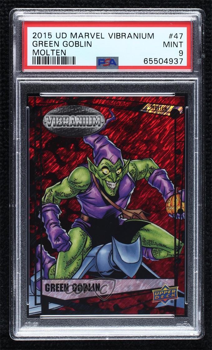 2015 Upper Deck Marvel Vibranium Molten 71/299 Green Goblin #47 PSA 9 MINT 2k3
