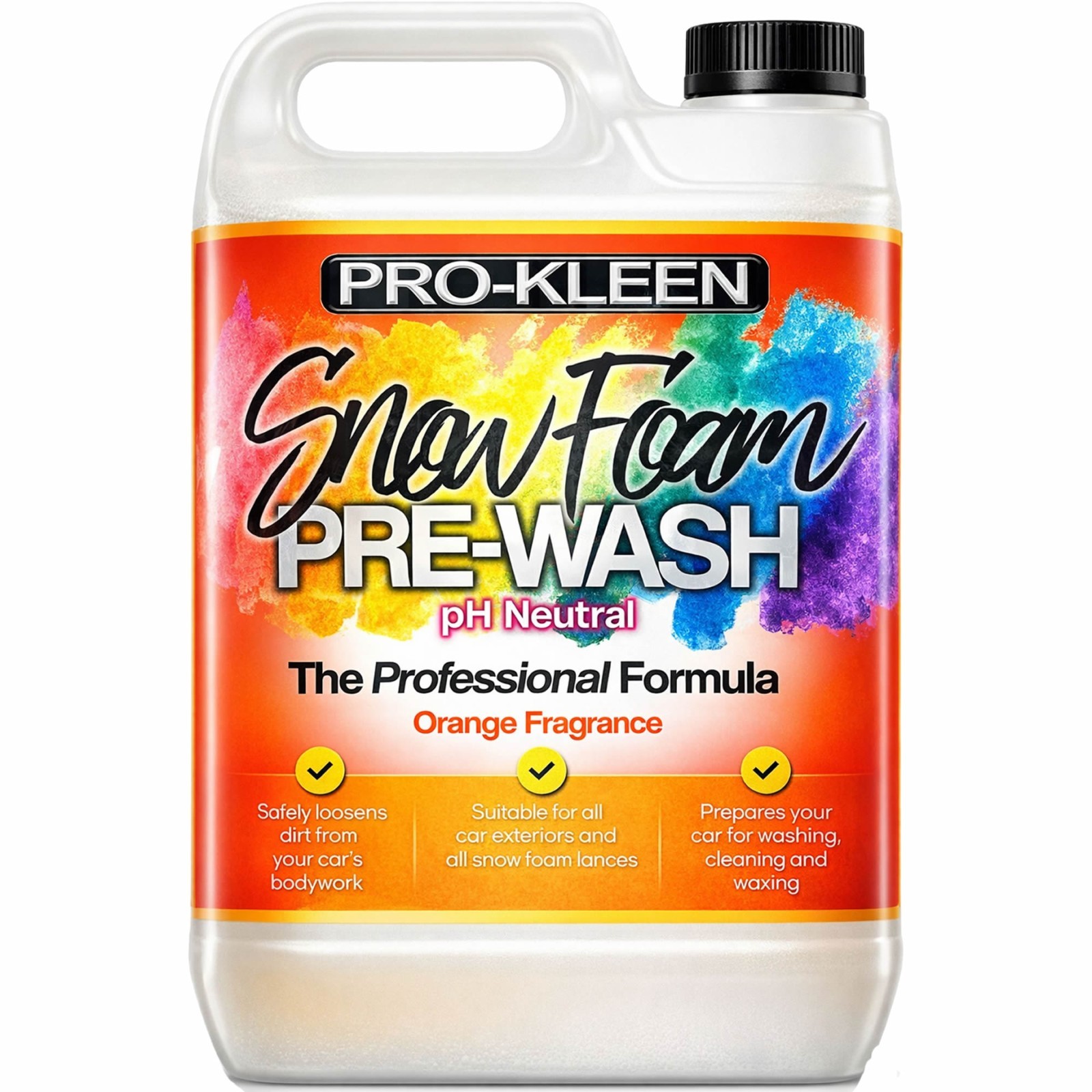 ProKleen Snow Foam Car Candy Wash Cleaning Shampoo Orange Fast Delivery Valet 5L