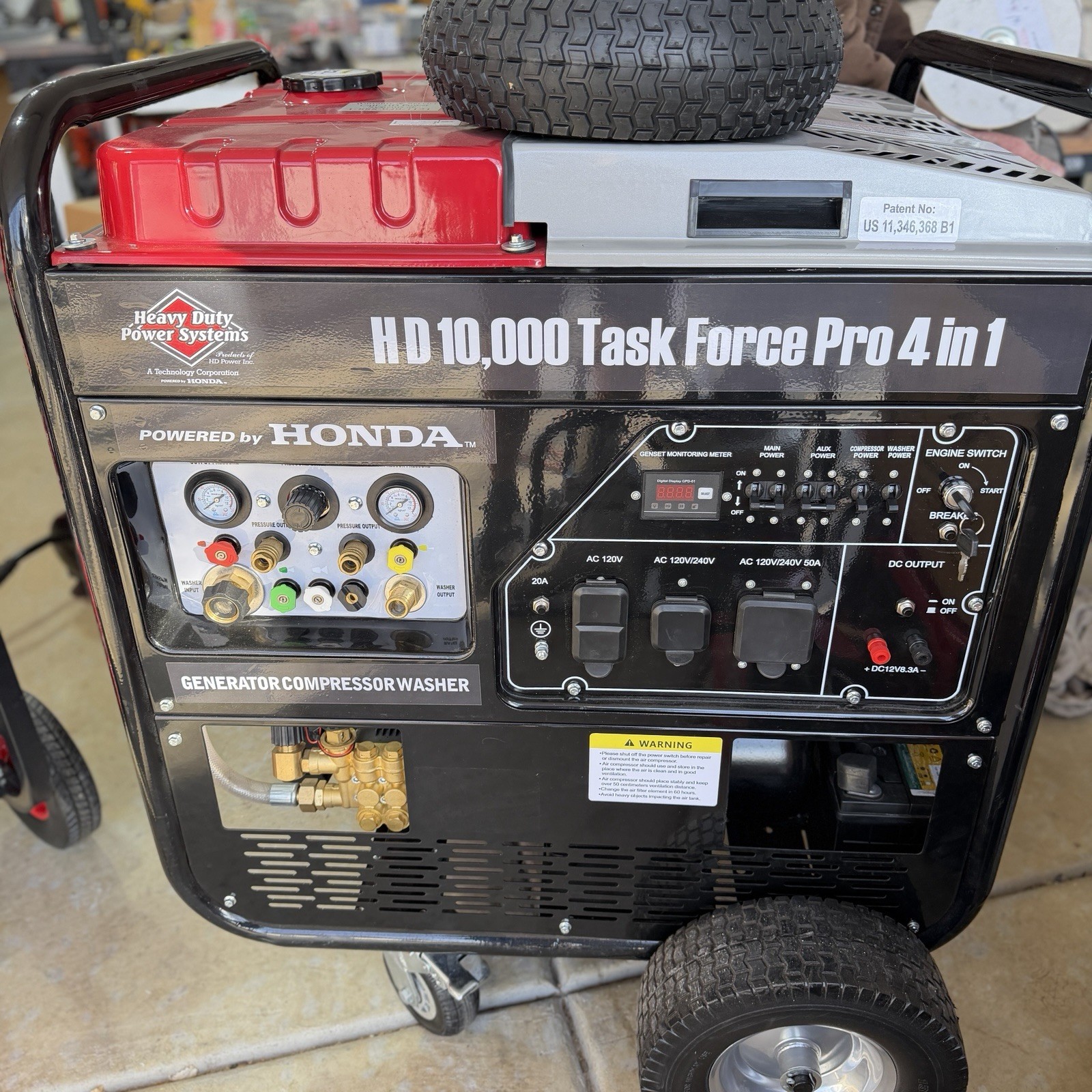 HONDA  4in1  HD 10,000 Generator, Pressure Washer, Battery C