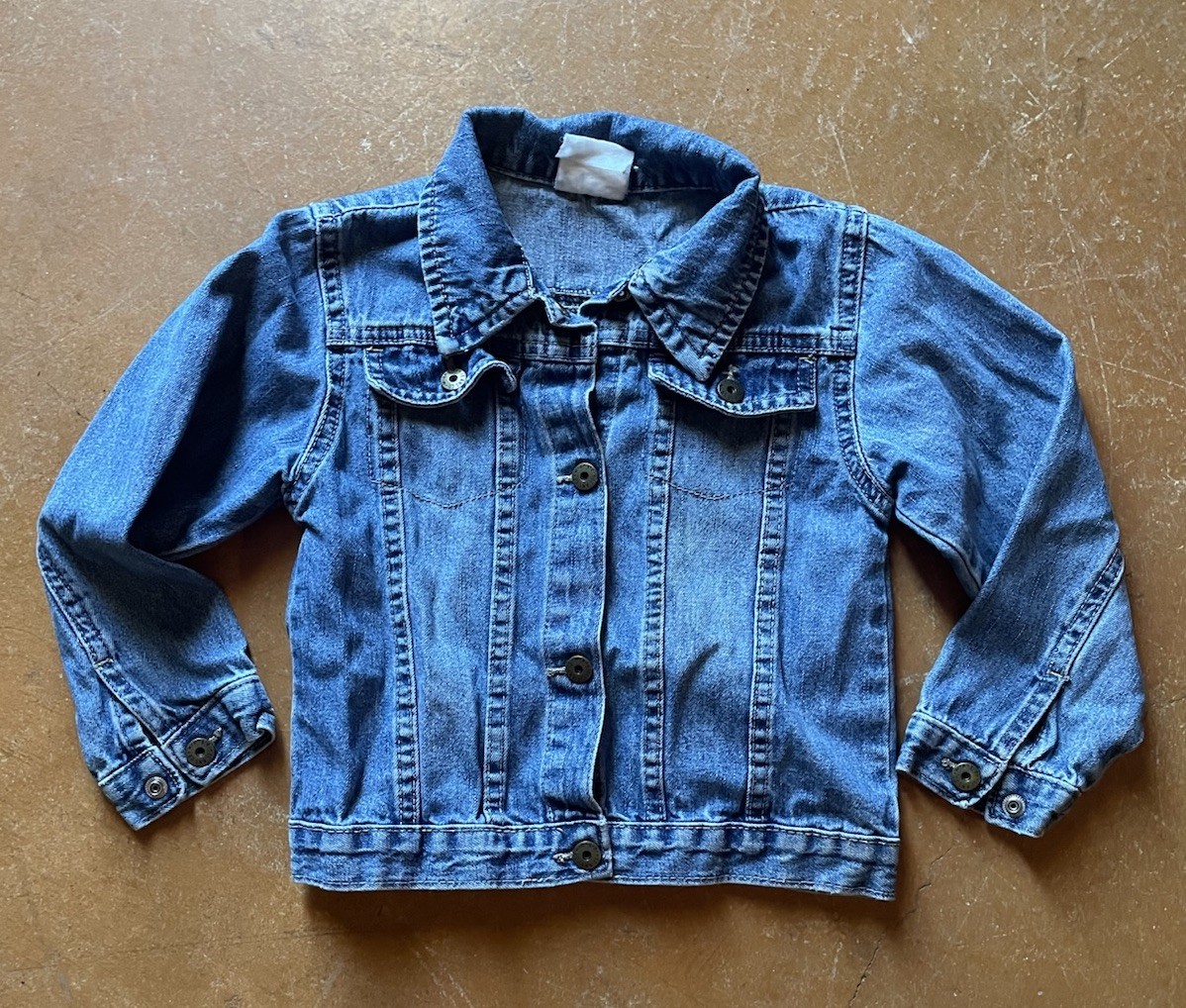 Wrangler Child&rsquo;s Denim Jacket Button Up No Size Tag 3?? Ph