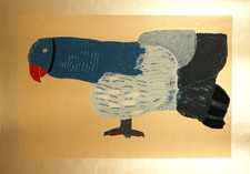 LAURA FIUME - Litografia Originale - Pappagallo Parrot Loro