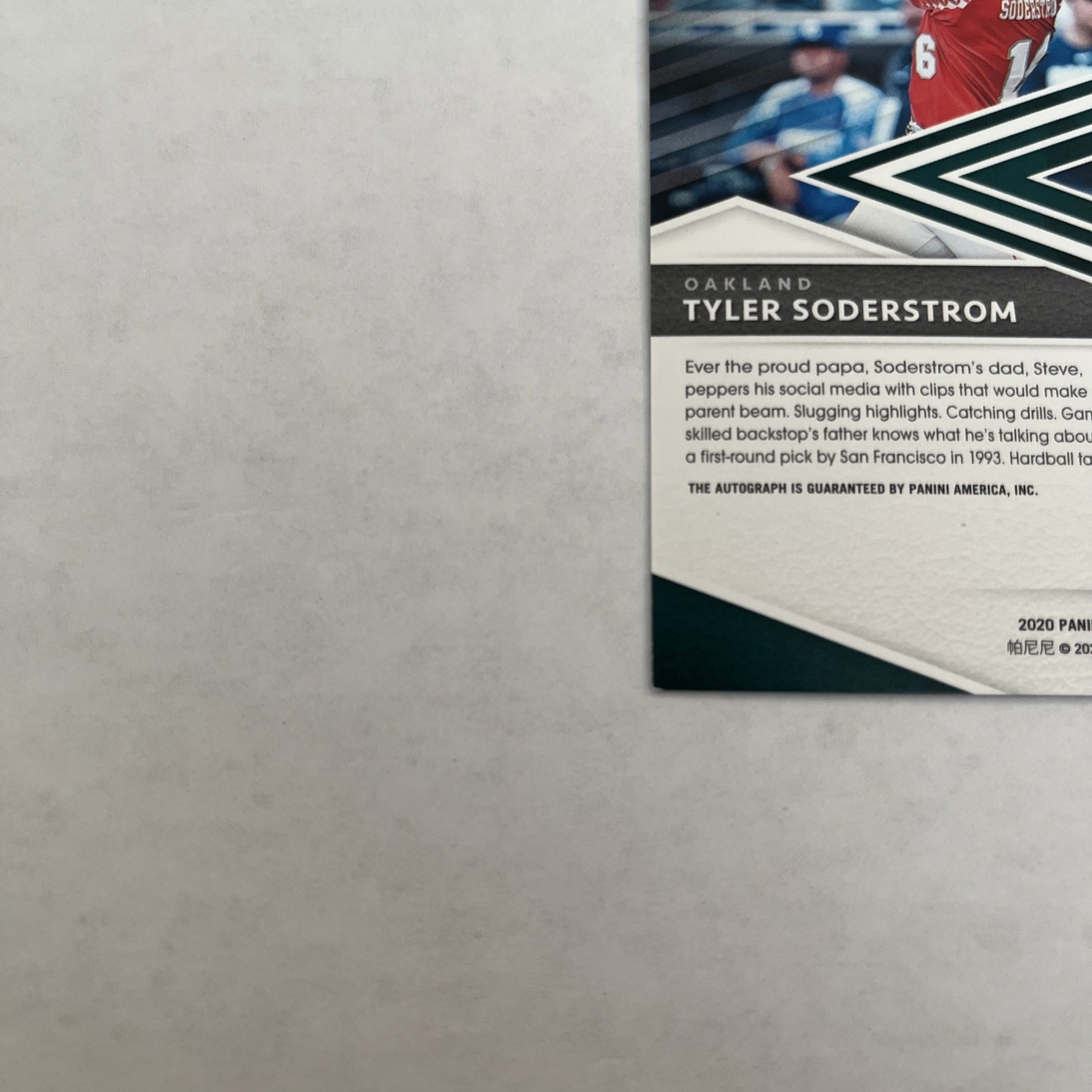 2020 Panini Elite Extra Edition Tyler Soderstrom Black Refractor Auto #1/1 view 10