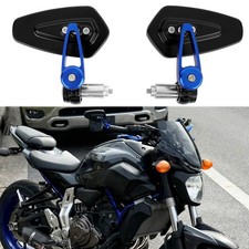 Espejos retrovisores azules de barra para motocicleta de 7/8" para Yamaha FZ07 Ducati Monster