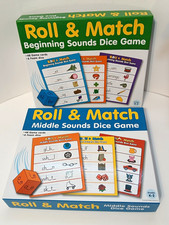 Roll  Match Beginning  Middle Sounds Dice Game Grades K-2 Boxed