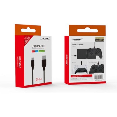DOBE USB-C Kabel 2m PS5, Xbox Series X/S & Nintendo Switch Controller Ladekabel