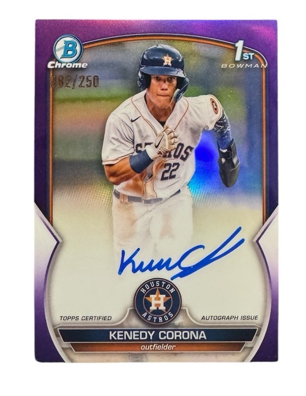 KENEDY CORONA 2023 Bowman Chrome 1st Purple AUTO /250 Houston Astros #CPA-KC