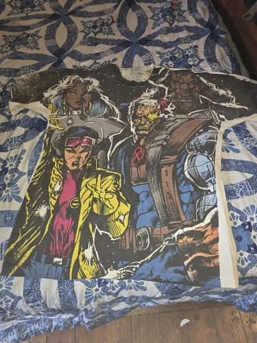Vintage AOP 1993 X-Men Marvel Mega Print Wolverine Cable Storm Size XL