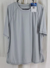 Kanu Surf Men's Short Sleeve Swim Shirt Rash Guard Sun Shirt Gray Size Large