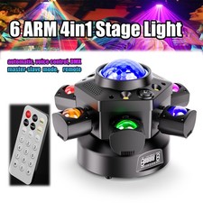 4-in-1 LED 6 Arms Moving Head DJ Lights 180W RGBW W/Mixed Light Effects W/Remote