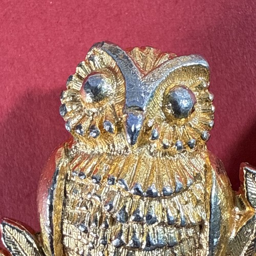De colección Mimi Di Owl Hebilla de Cinturón Entrelazado 1975 Tono Dorado Firmado Animal - Imagen 12 de 19
