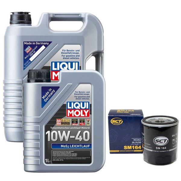 MotoröL Set MOS2 10W-40 Liqui Moly 6 Liter + ÖLfilter FüR Land Rover Rover 200-image