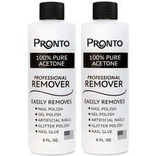 Pronto 100% Acetone Gel Nail Polish Remover - 8 Fl Oz (Pack of 2),