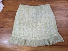 Vtge Y2K Jaclyn Smith Green Silk Skirt Fairycore Garden Party Size 12
