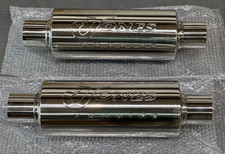 Jones Exhaust 2 Inout Turbine Muffler Resonator 4 Round 14 Overall Pair