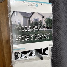 Happy Birthday Yard Sign Lettering by Celebrate It 45-Pieces Including Stakes 