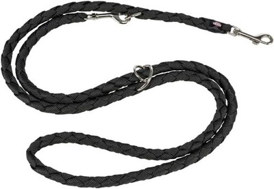 TRIXIE Hundeleine Cavo V-Leine S M, 2,00 m ø 12 mm in schwarz - verstellbare