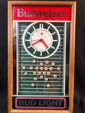 Budweiser vs Bud Light Battery Football Field Wall Clock 10x17in WORKS