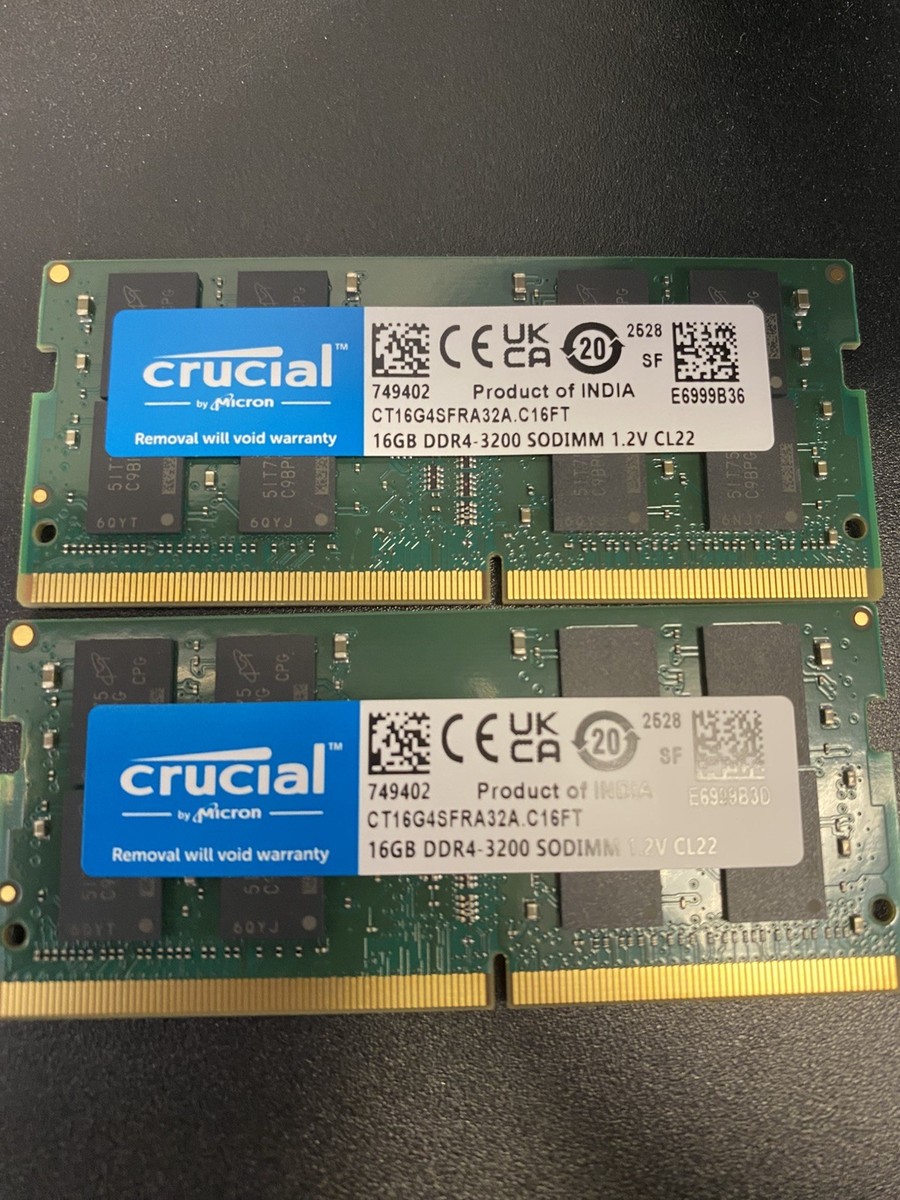Crucial 32GB (2x16GB) DDR4-3200 SO-DIMM Laptop Memory