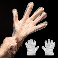 400 Count Disposable Plastic Gloves, Food Safe, Latex-Free  Powder-Free   Wat