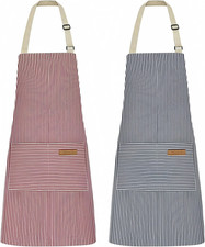 2 Pack Kitchen Cooking Aprons, Adjustable Bib Soft Chef Apron