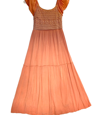 sincerely jules orange dress Sincerely Jules Casual Floral Flowy Summer Midi Dress Orange Size Medium
