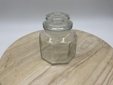 Clear Glass Kitchen Canister Jar With Lid Hexagon Faceted Storage Container