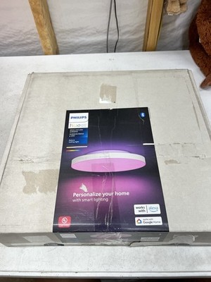 Philips Hue Datura Smart Ceiling Panel Small Round 2.49in x 15.12in White &Color