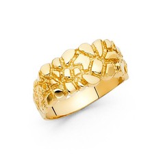Yellow Gold Figural Sculptural Ring with Textured Floral/Nugget Design — listing 2