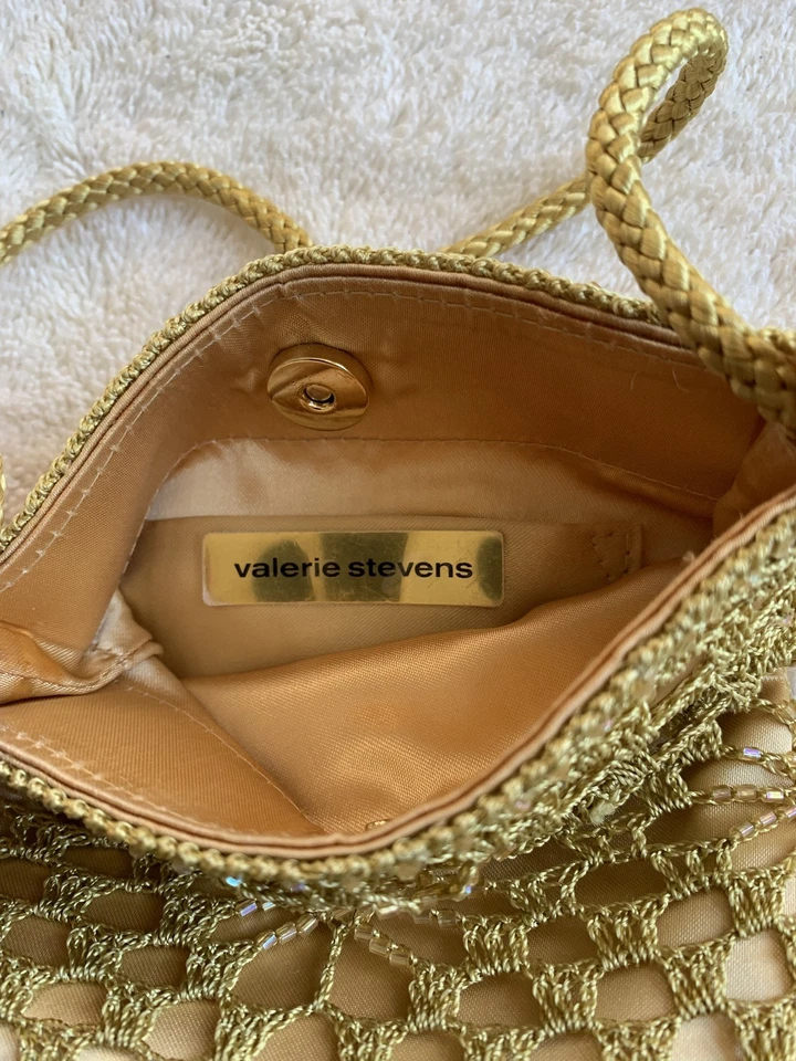 Валери Стивенс бисером богемное шик золото маленький Дамская сумка вечеринки вечер сумочка  - Изображение 3 из 4