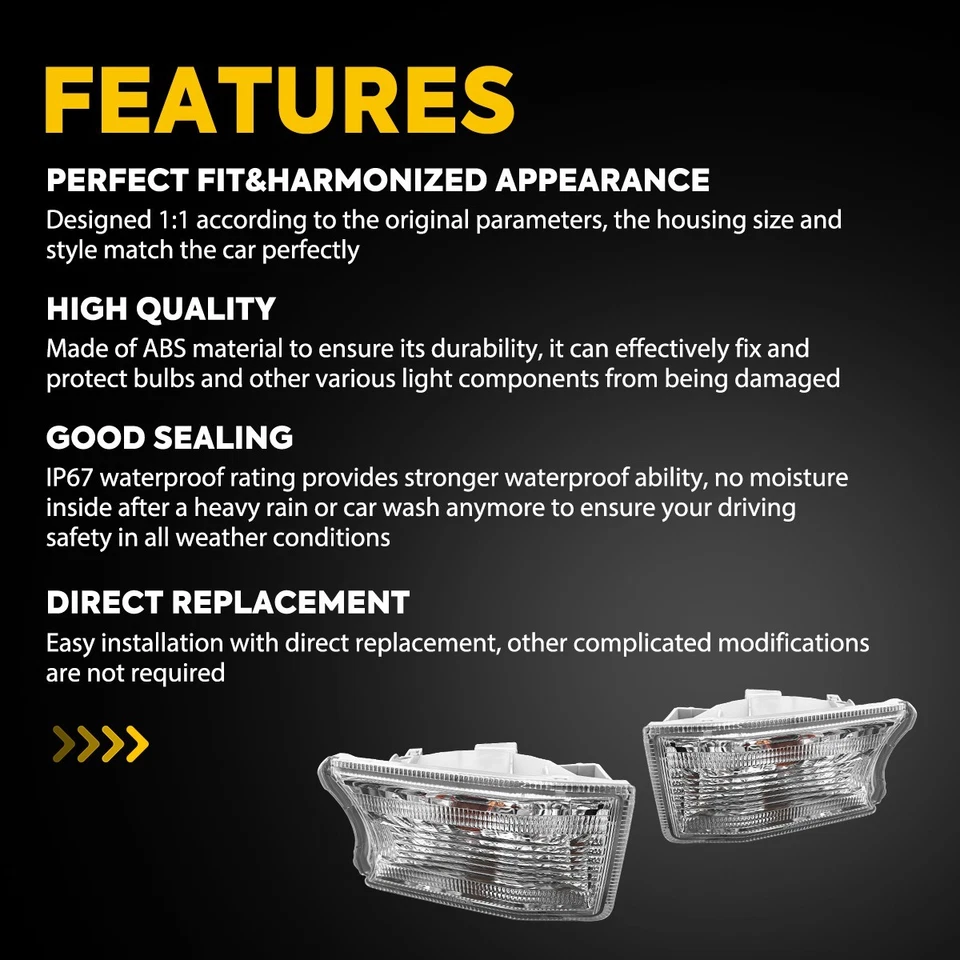 For 2010-2014 Toyota 4Runner Halogen Lamp Clear Lens 2Pcs Turn Signal Lights Set Foto 4 de 4