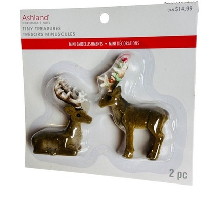 Ashland Christmas Tiny Treasures Miniature Village Reindeer Figurines