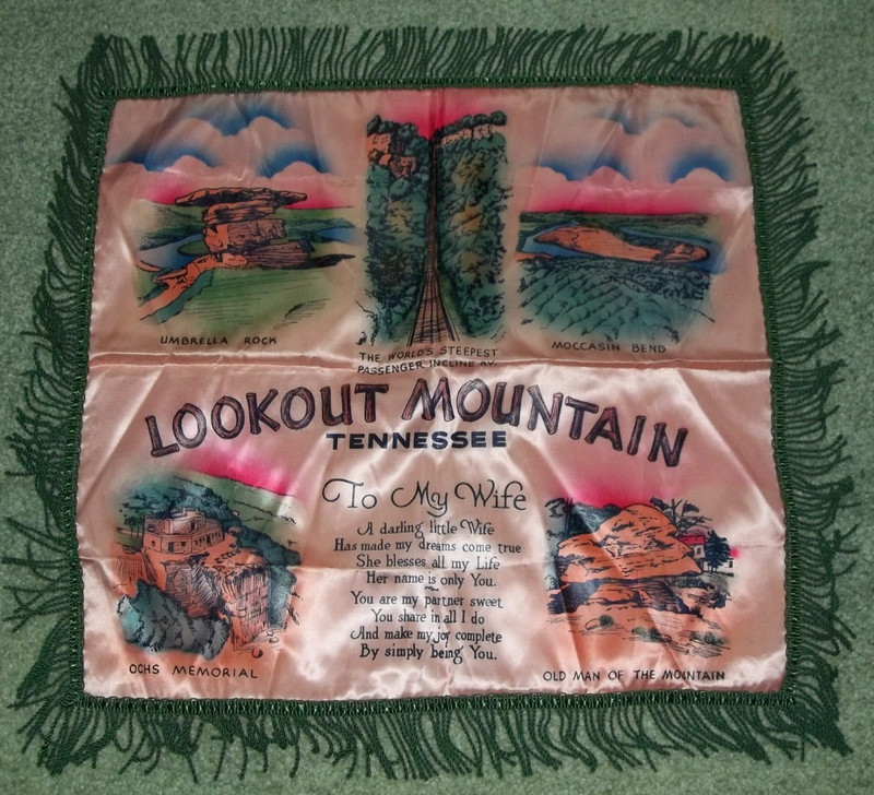 Vintage Souvenir LOOKOUT MOUNTAIN TENNESSEE Pillow Sham TO MY WIFE