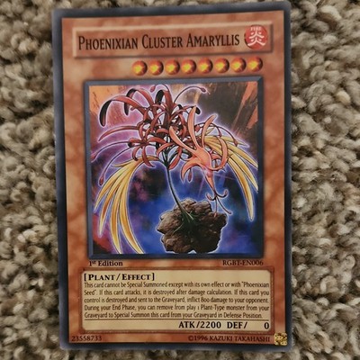 Yugioh Phoenixian Cluster Amaryllis 1st Edition Super Rare RGBT-EN006 NM error