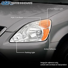 Jdragon Black Headlights For 2002-2004 Honda CR-V – Clear Lens With Amber Corner Signal, DOT Approved