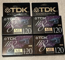 TDK ME120 8mm Video Tapes 4 Tapes Hi-8 Hi8 Cassette Tapes Sealed High Quality