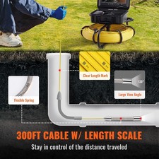 300ft Sewer Camera 512Hz Locator 9in Screen