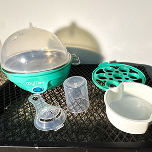 MyMini Electric Egg Cooker Green/Clear/White w/ Tray Lid Measuring Cup Poacher