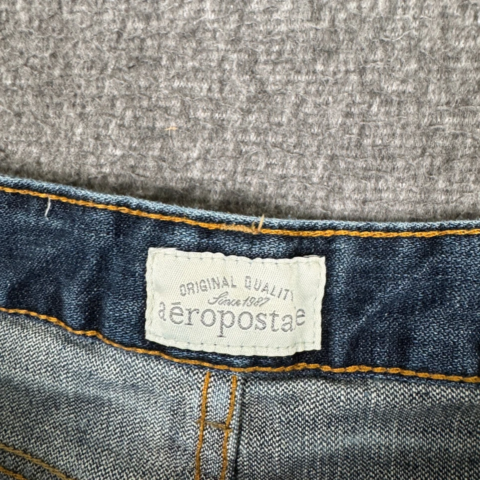 Pantalones Cortos Vintage Aeropostale Para Mujer 5/6 Denim Tiro Bajo Micro Mini Envejecido Y2K Foto 2 de 4