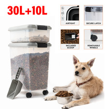 30 lbs  11 lbs Combo Airtight Dog Cat Food Storage Container With Scoop