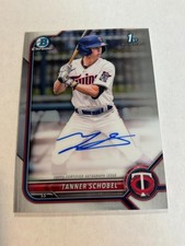 2022 Bowman Chrome Draft Tanner Schobel On Card Auto 1st Twins 