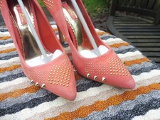 Next coral gold studded court shoes new in box 3.5/36