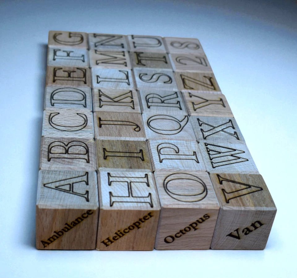 wooden alphabet blocks for kids - Image 2 of 4